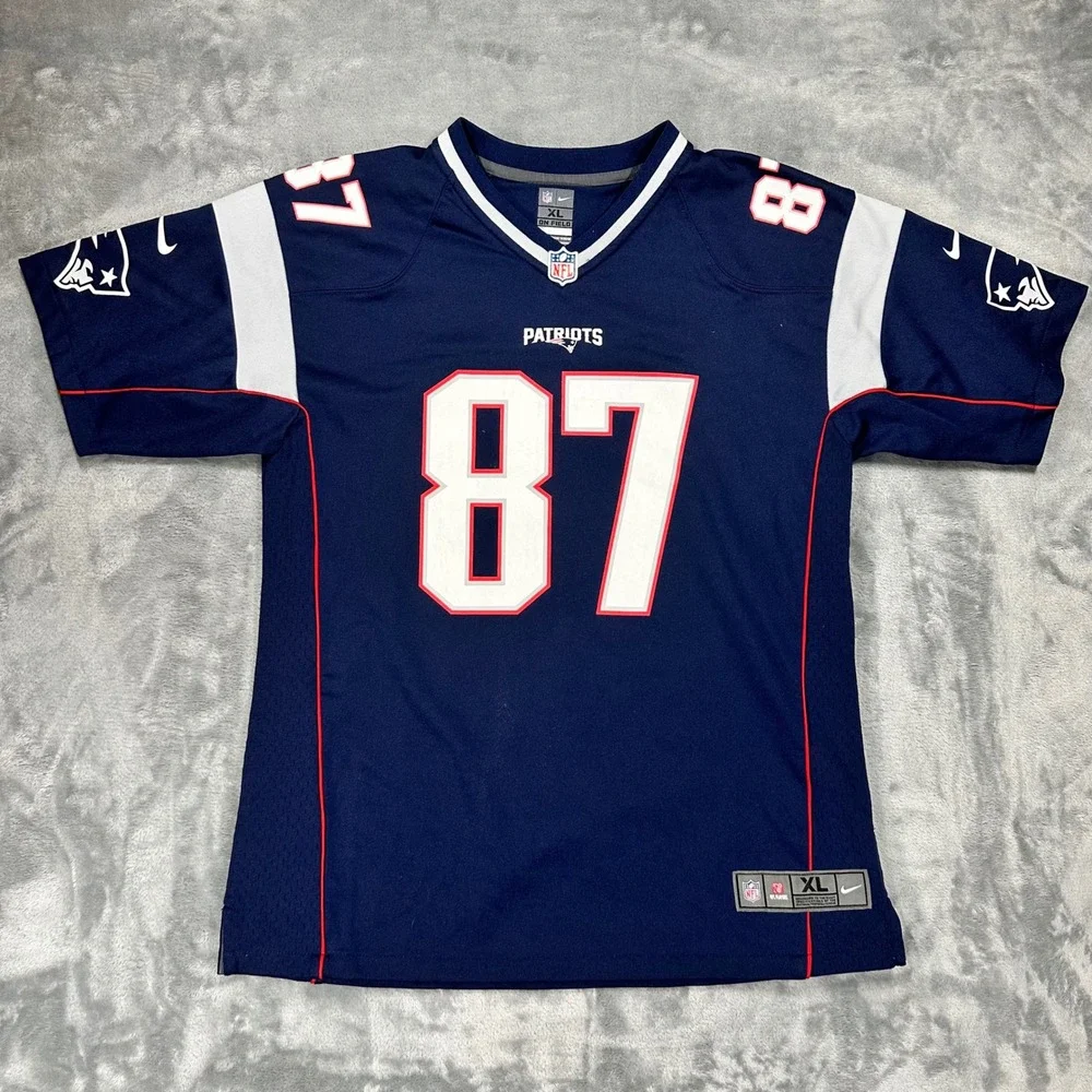 Nike Patriots Rob Gronkowski 87 Jersey Youth XL Navy Blue NFL New England